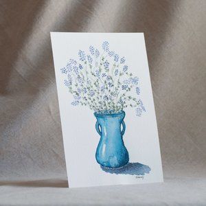 Original Watercolour Illustration "Alfalfa Bouquet"